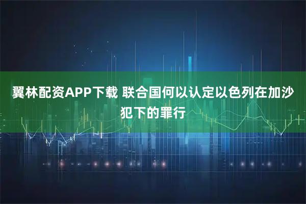 翼林配资APP下载 联合国何以认定以色列在加沙犯下的罪行